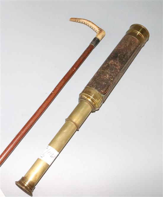 Telescope & riding crop dated 1928